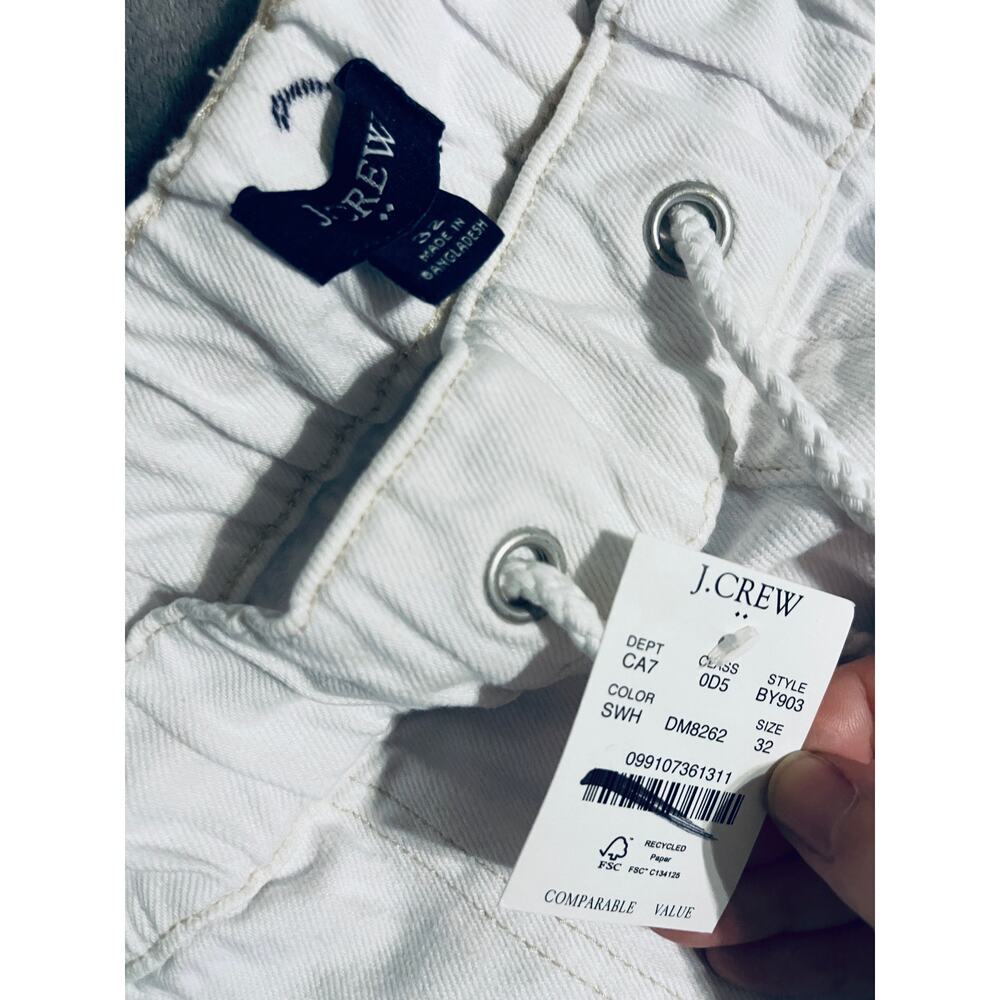 NWT J.Crew Drawstring Pants Size 32 Soft White Causal Comfortable 100% Cotton - Picture 6 of 12
